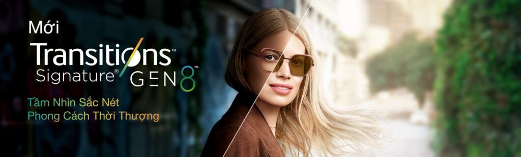 Tròng kính Essilor Transitions đổi màu tại Bến Tre