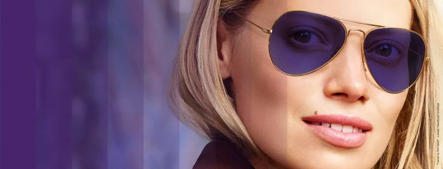 Essilor Transitions - tròng kính đổi màu khi ra nắng