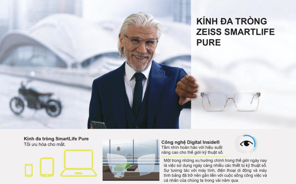 Tròng kính đa tròng Zeiss SmartLife Pure