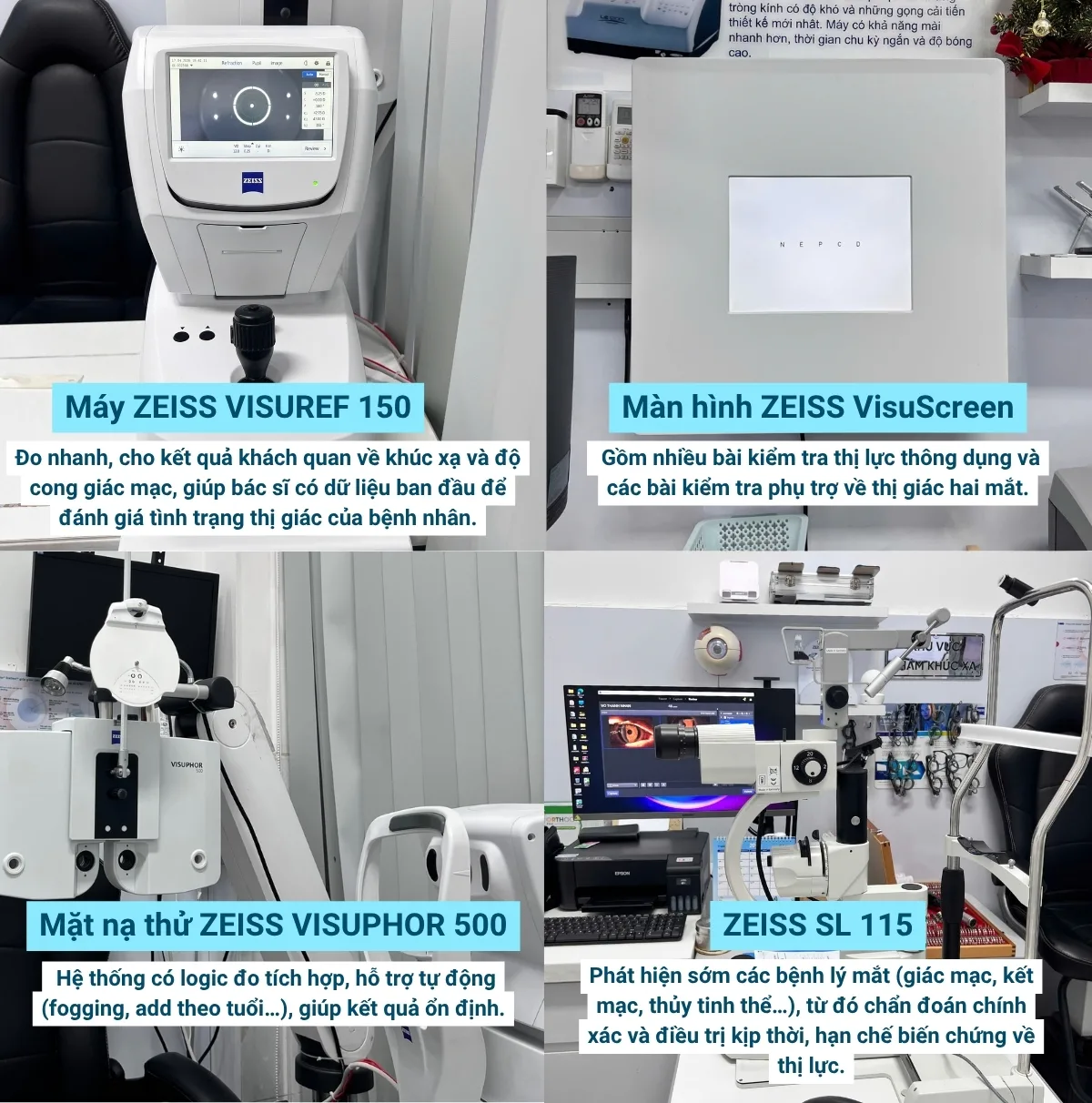 Thiết bị khám mắt tại Phòng khám mắt BS Minh Bến Tre