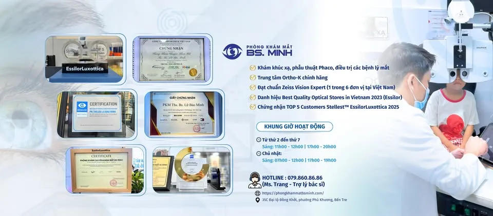 Chứng nhận chuyên môn Phòng khám mắt BS Minh