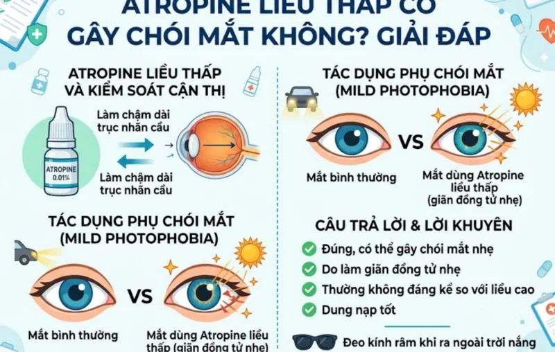 Atropine liều thấp có gây chói mắt không? Giải đáp
