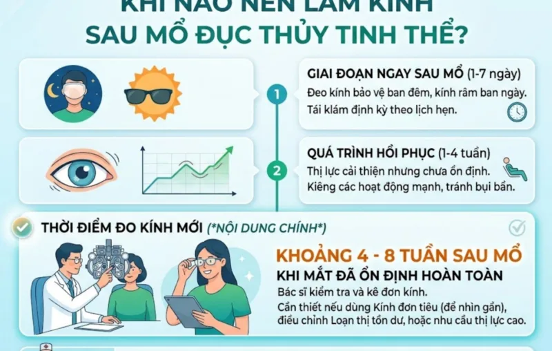 Khi nào nên làm kính sau mổ đục thủy tinh thể?