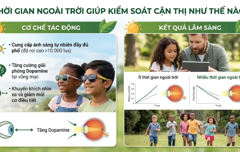 Thời gian ngoài trời giúp kiểm soát cận thị như thế nào?