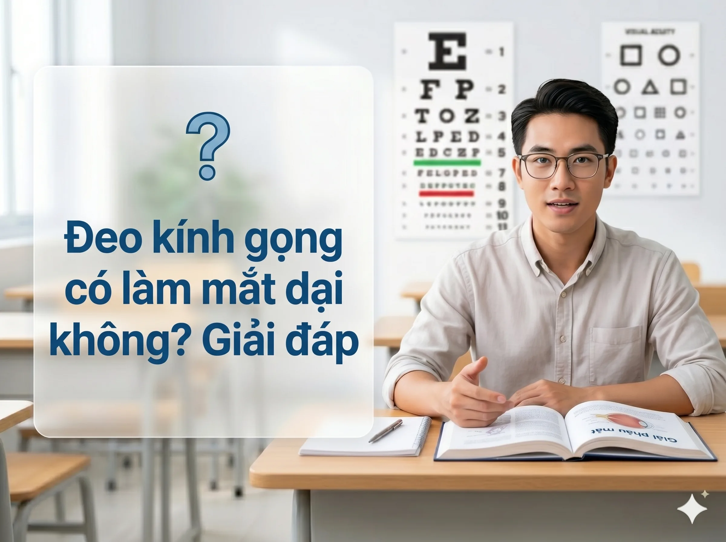 Đeo kính gọng có làm mắt dại không? Giải đáp