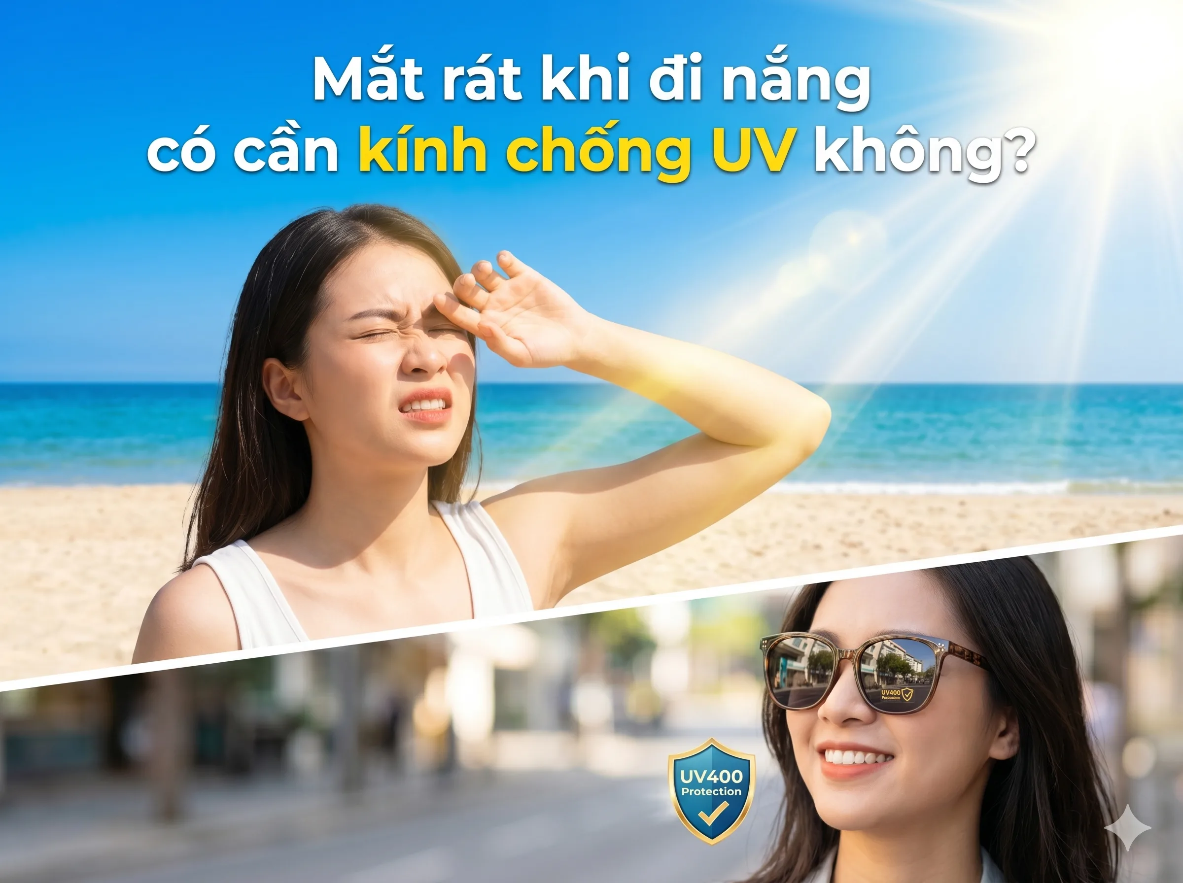 Mắt rát khi đi nắng có cần kính chống UV không