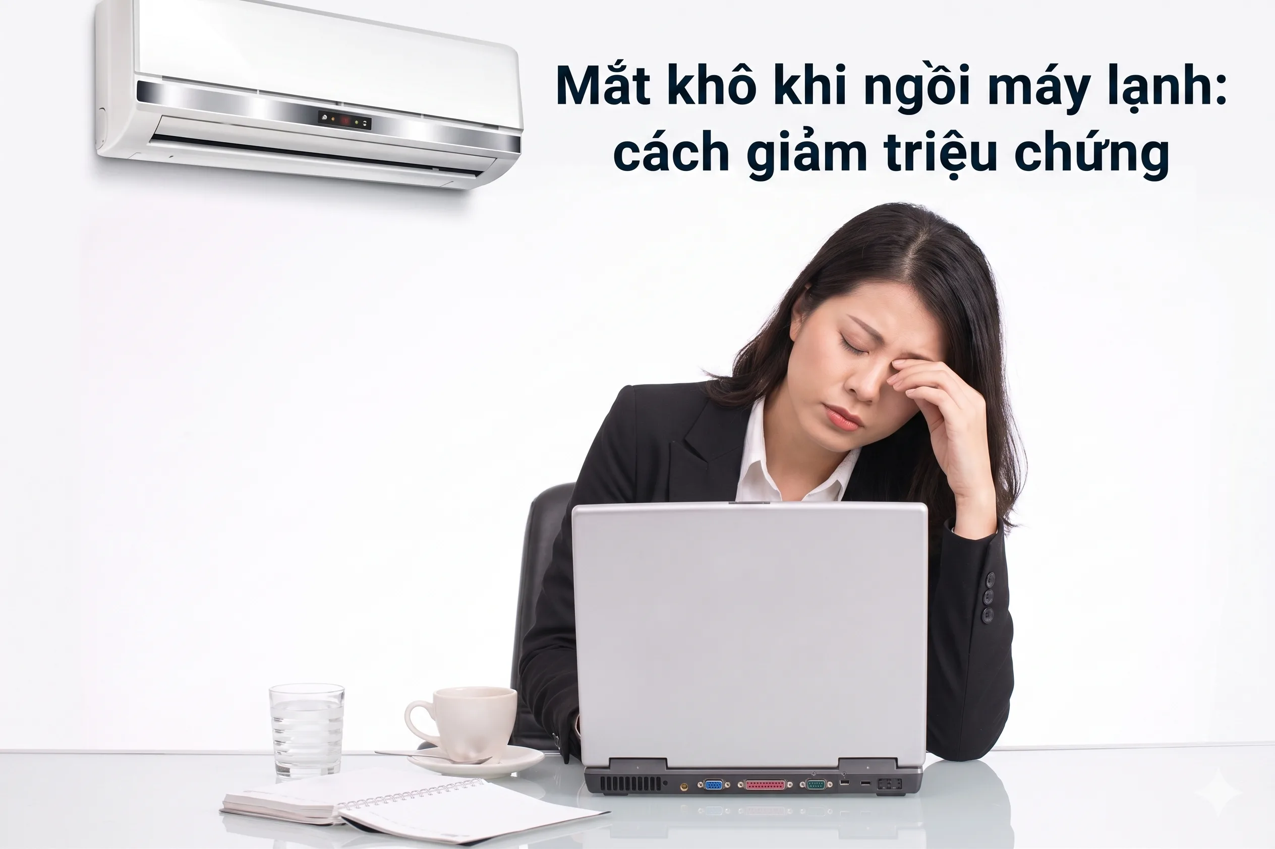 Mắt khô khi ngồi máy lạnh: cách giảm triệu chứng