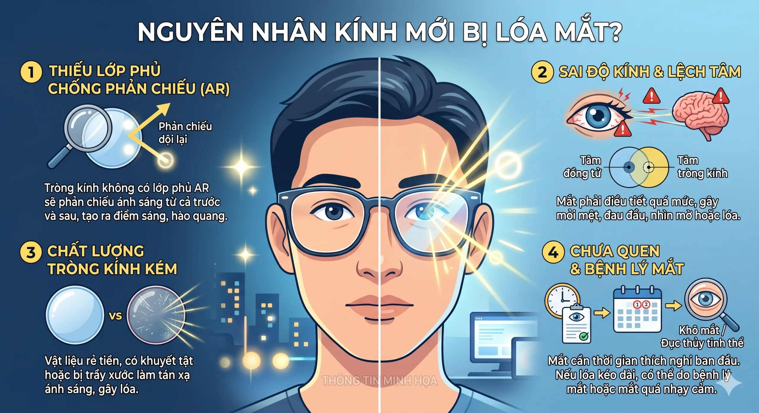 Kính mới bị lóa nguyên nhân do đâu?