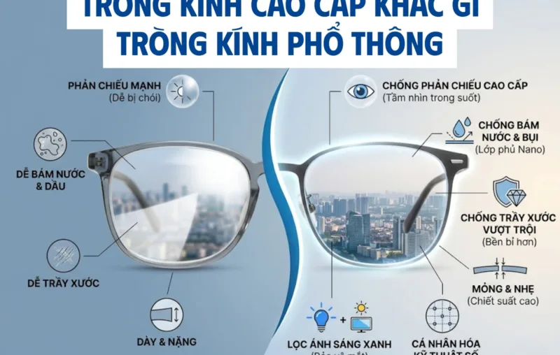 Tròng kính cao cấp khác gì tròng kính phổ thông?