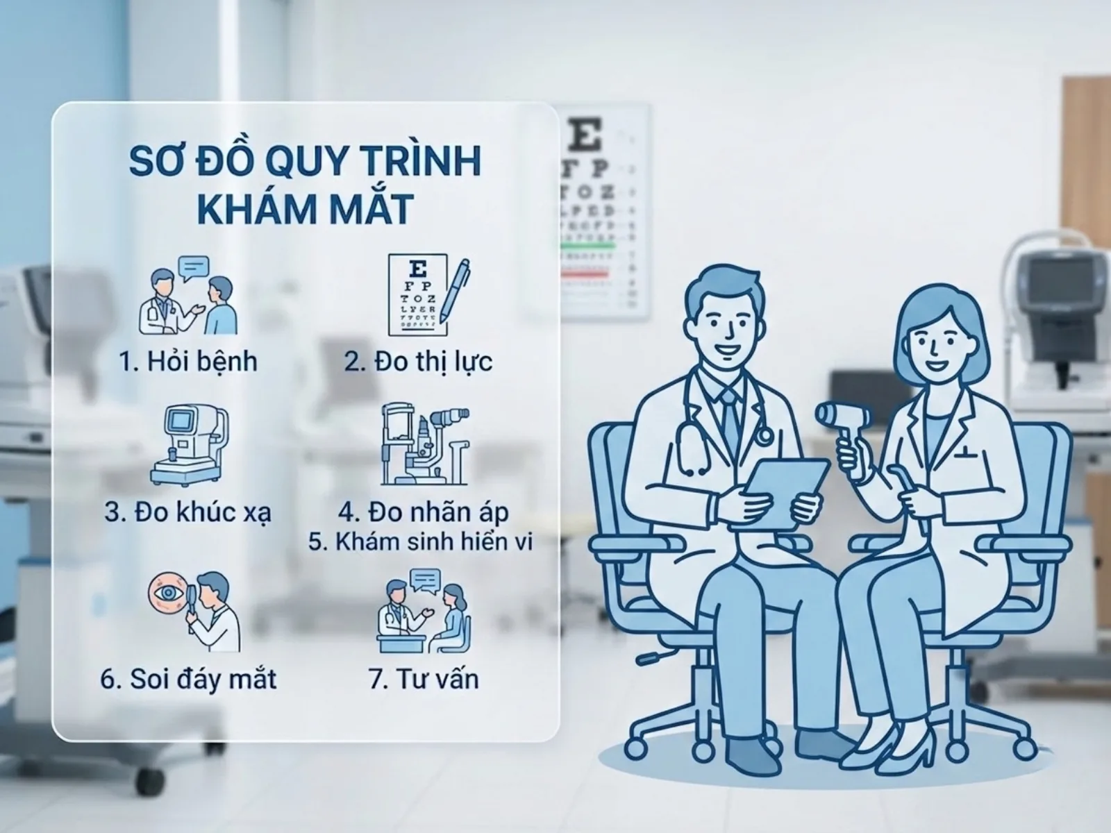 Quy trình khám mắt và đo khúc xạ