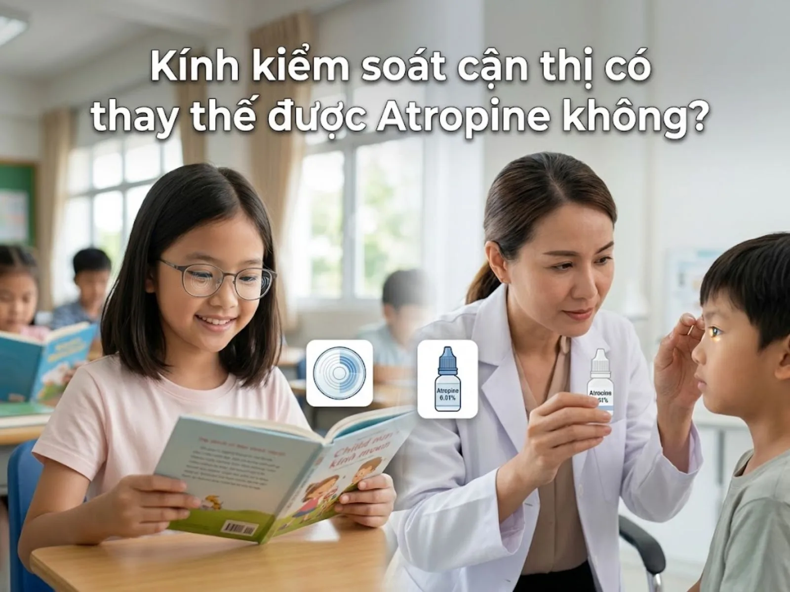 Kính kiểm soát cận thị có thay thế được Atropine không?