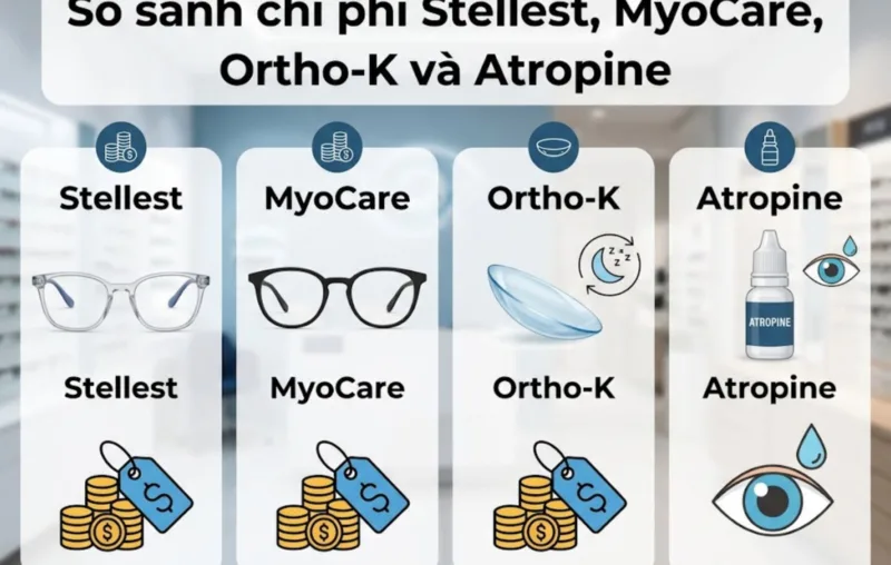 So sánh chi phí Stellest, MyoCare, Ortho-K và Atropine