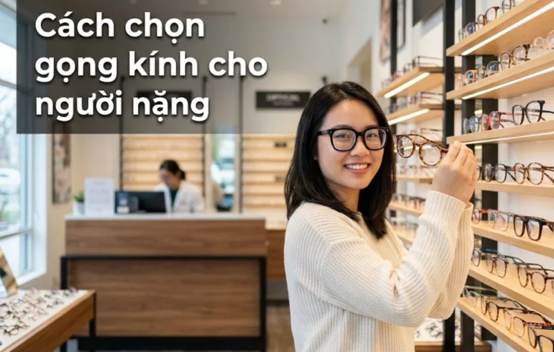 Cách chọn gọng kính cho người cận nặng