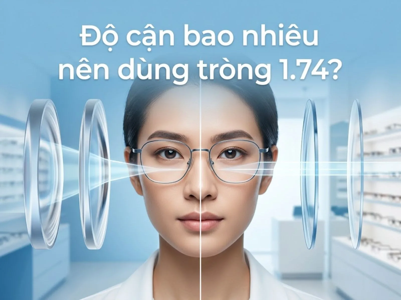Độ cận bao nhiêu nên dùng tròng 1.74?