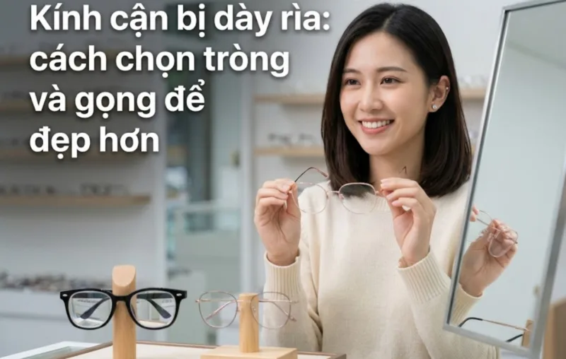 Kính cận bị dày rìa: cách chọn tròng và gọng để đẹp hơn