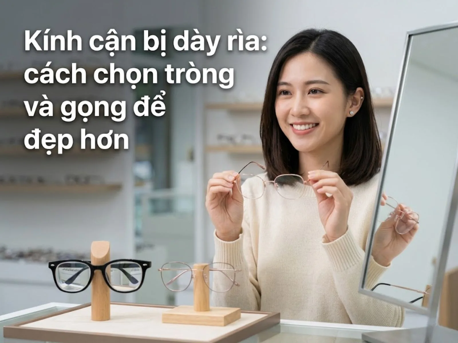 Kính cận bị dày rìa: cách chọn tròng và gọng để đẹp hơn