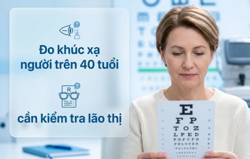 Đo khúc xạ người trên 40 tuổi cần kiểm tra lão thị như thế nào