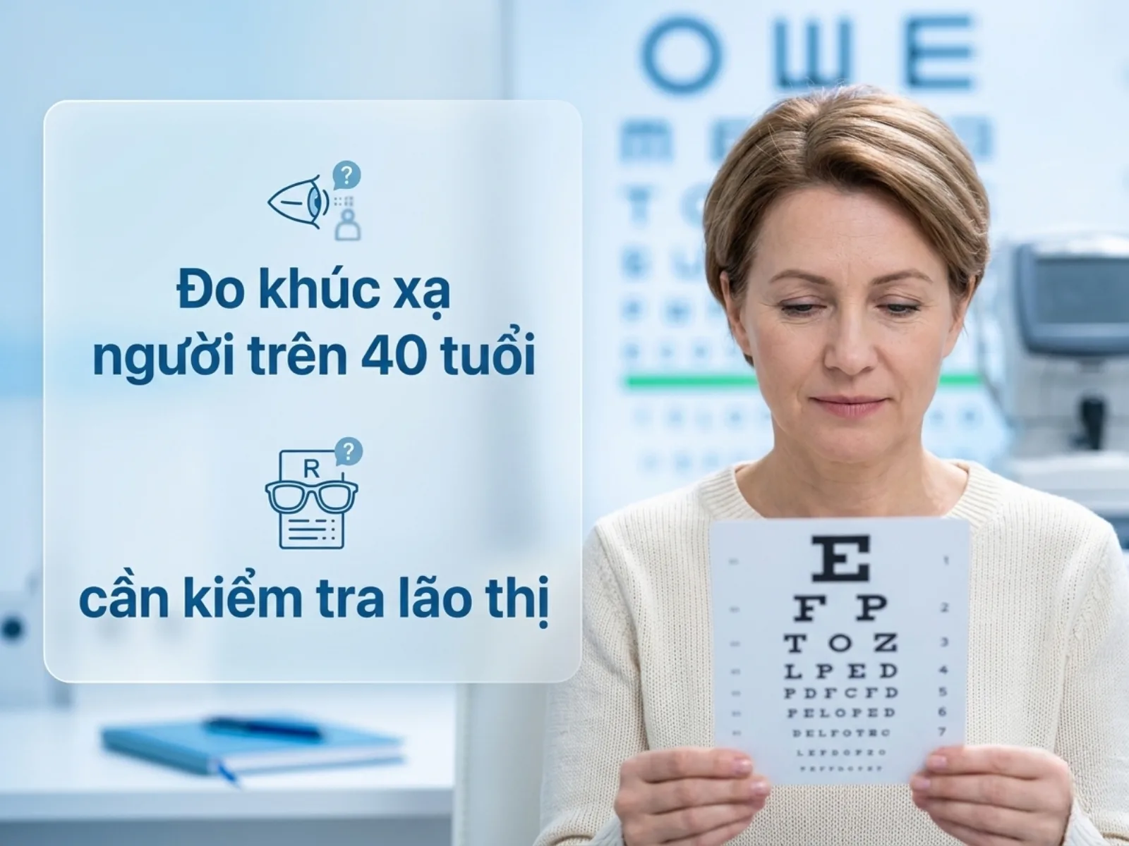 Đo khúc xạ người trên 40 tuổi cần kiểm tra lão thị như thế nào