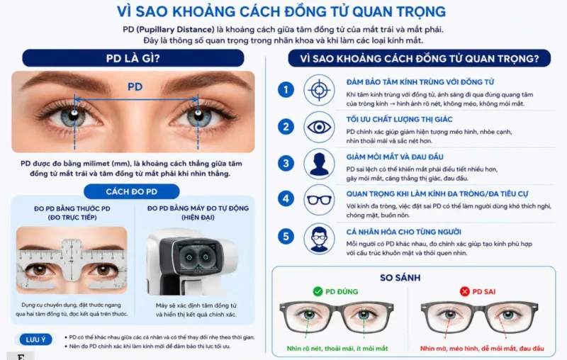 PD là gì? Vì sao khoảng cách đồng tử quan trọng