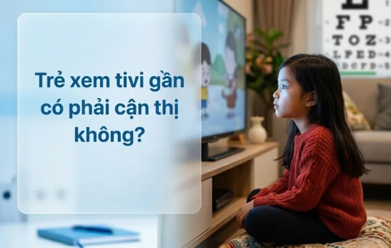 trẻ xem tivi gần có phải cận thị không