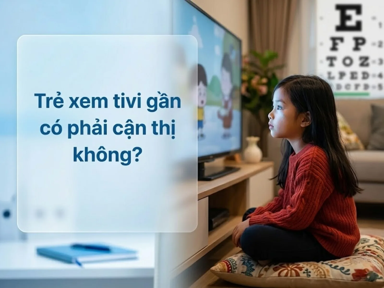 trẻ xem tivi gần có phải cận thị không