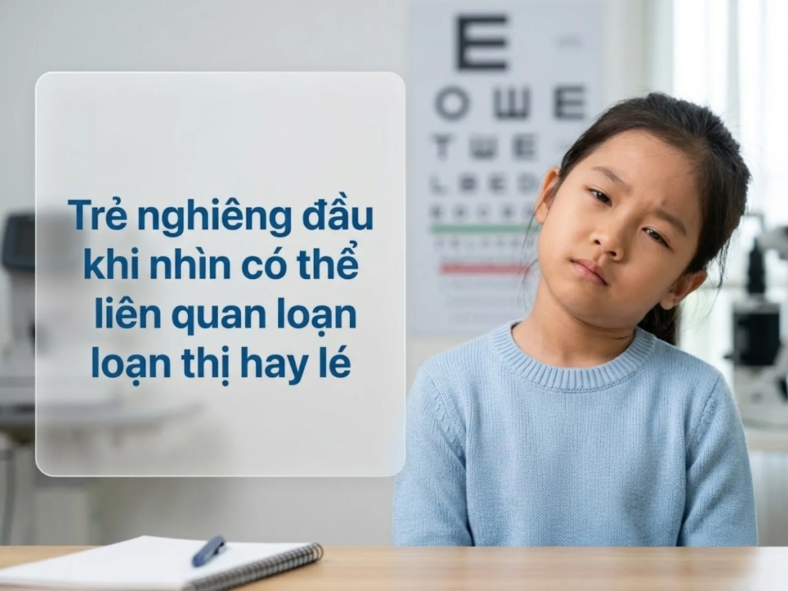 Trẻ nghiêng đầu khi nhìn có thể liên quan loạn thị hay lé
