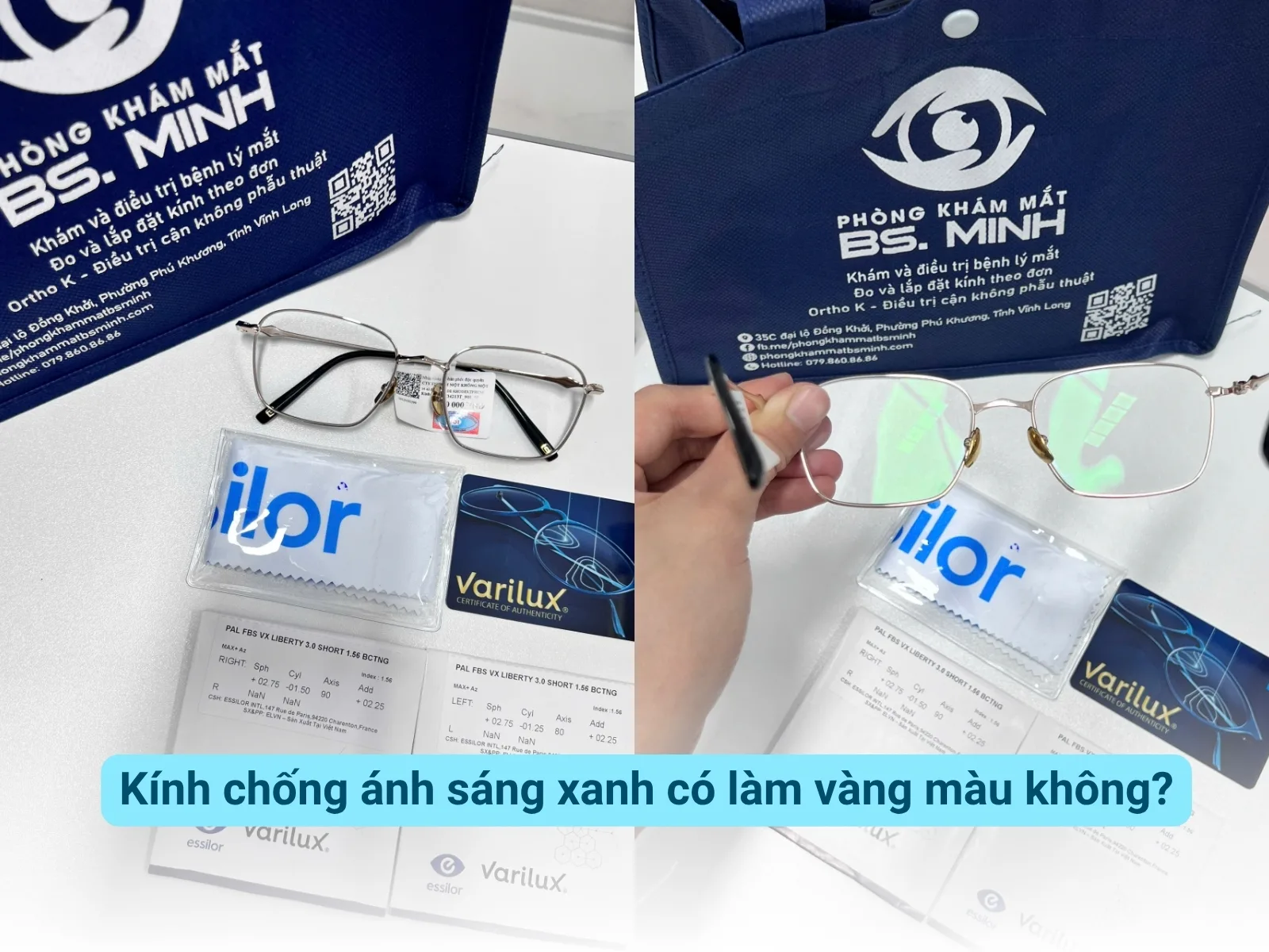 Kính chống ánh sáng xanh có làm vàng màu không