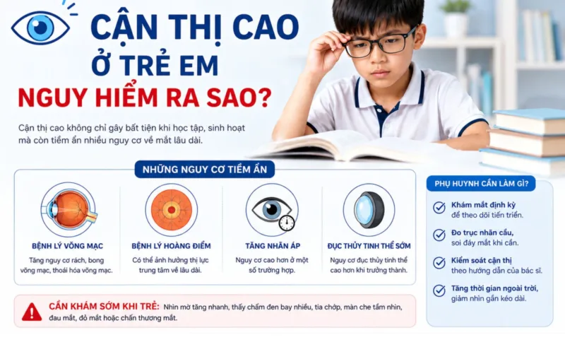 Cận thị cao ở trẻ em nguy hiểm ra sao?