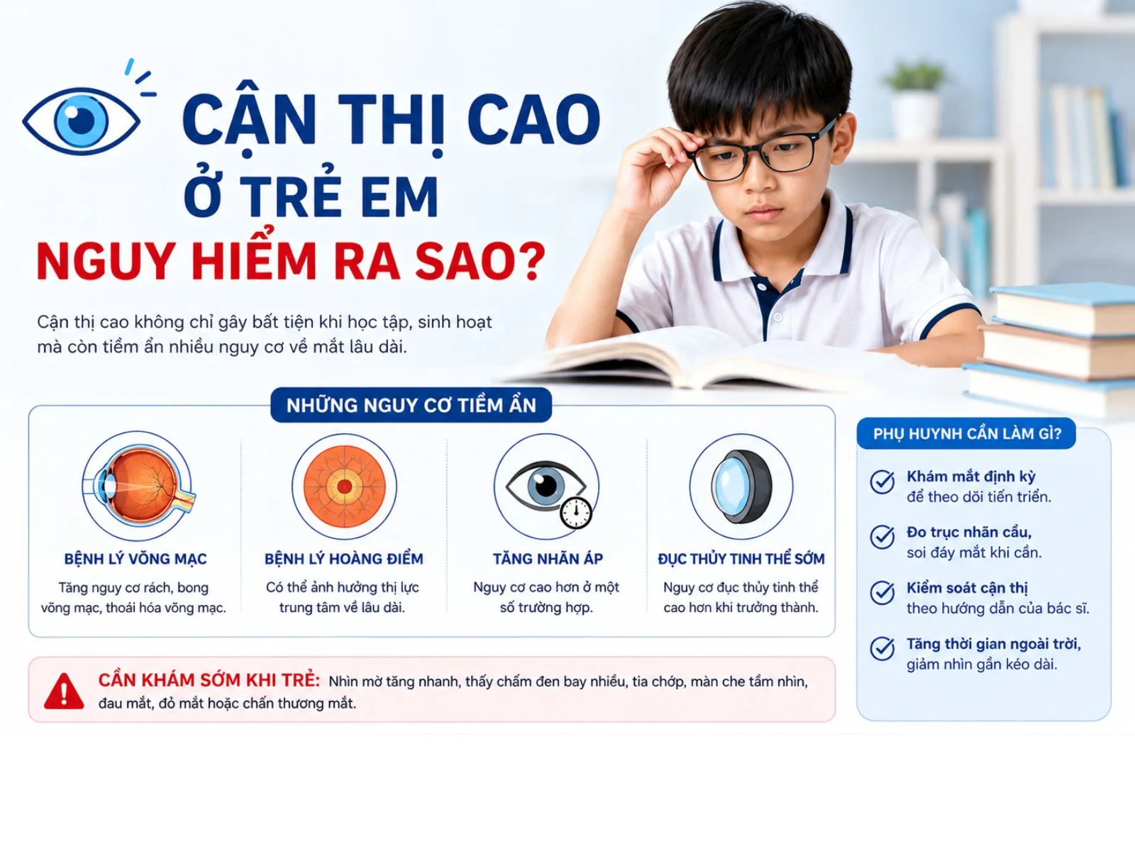 Cận thị cao ở trẻ em nguy hiểm ra sao?