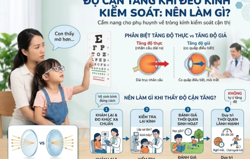 Độ cận tăng khi đeo kính kiểm soát: nên làm gì?