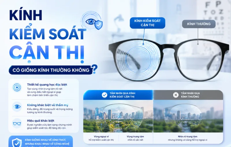 Kính kiểm soát cận thị có giống kính thường không?