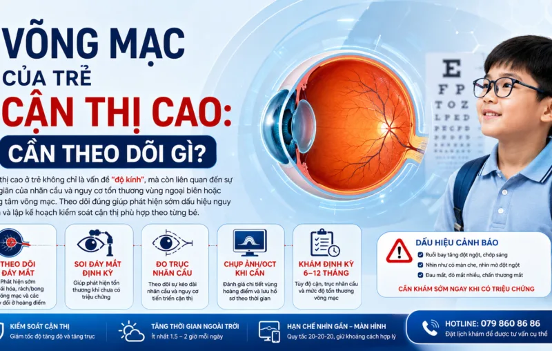 Võng mạc của trẻ cận thị cao: cần theo dõi gì?