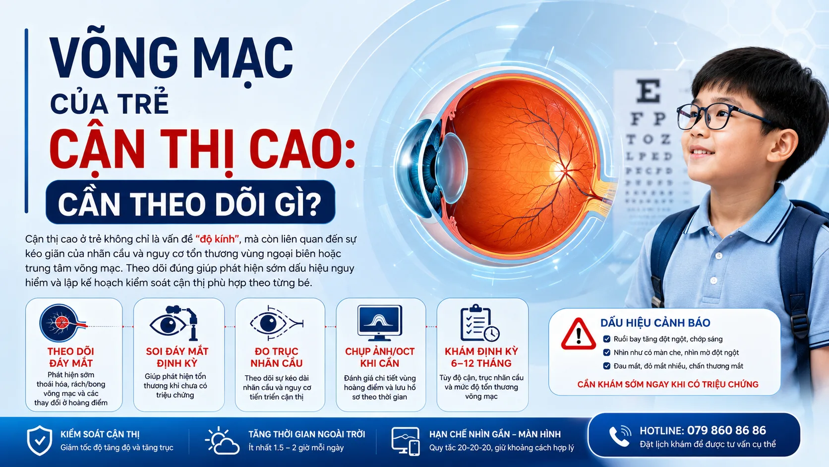 Võng mạc của trẻ cận thị cao: cần theo dõi gì?