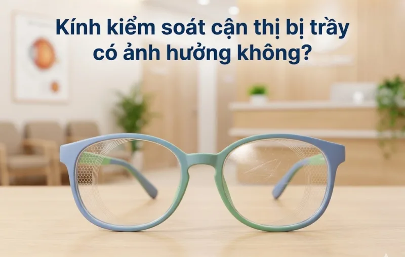 Kính kiểm soát cận thị bị trầy có ảnh hưởng không?