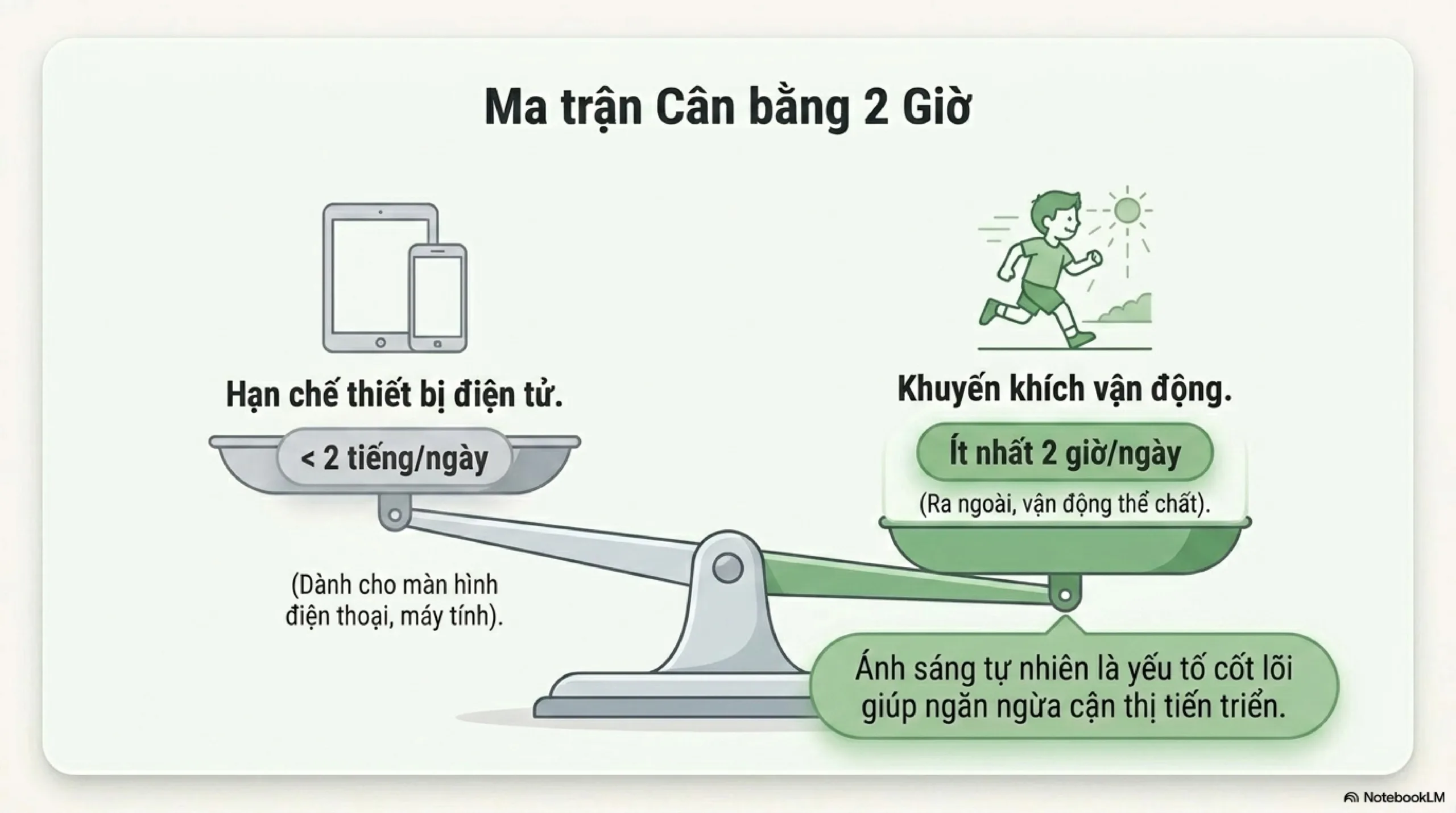 Cân bằng thời gian màn hình và hoạt động ngoài trời cho trẻ cận thị