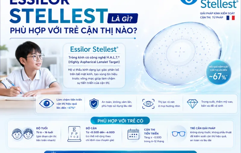 Essilor Stellest là gì? Phù hợp với trẻ cận thị nào?