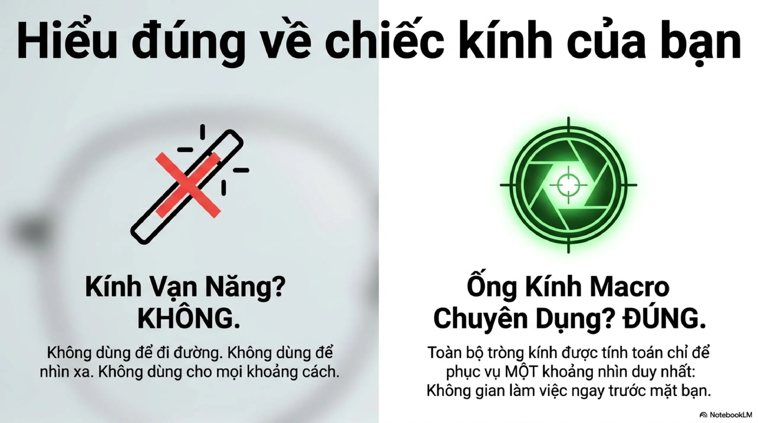 Hướng dẫn dùng kính đơn tròng gần tại nhà