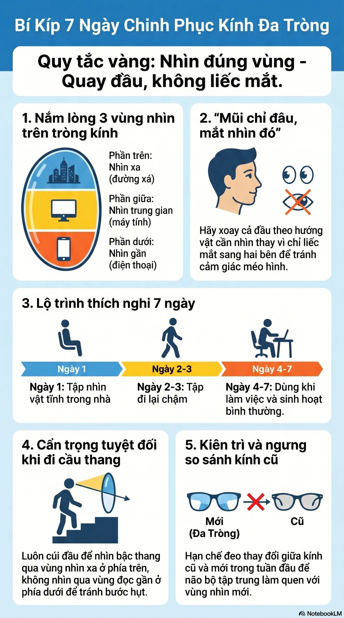 Hướng dẫn đeo kính đa tròng lần đầu