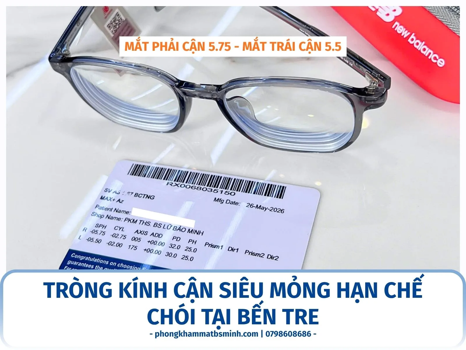 Tròng kính cận siêu mỏng hạn chế chói tại Bến Tre