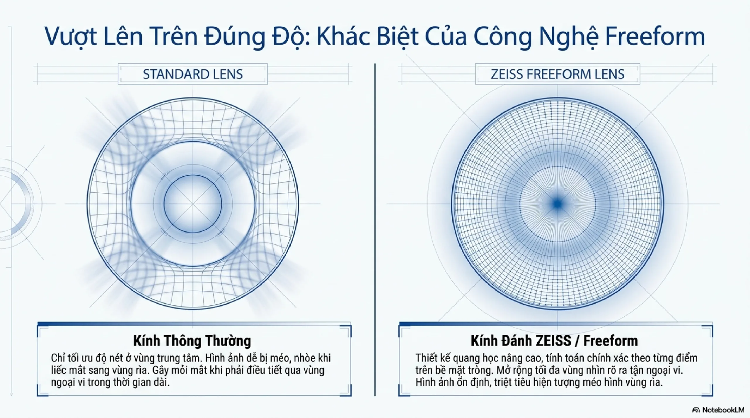 Hướng dẫn dùng kính đơn tròng đánh ZEISS nhìn xa cho người trẻ dưới 40 tuổi